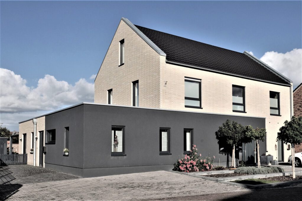 Zweifamilienwohnhaus Flachdach modern Architektenhaus